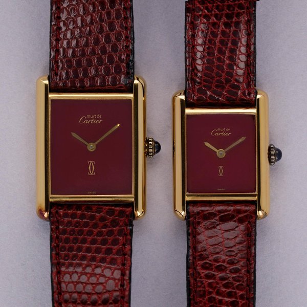 Cartier Cartier must de Cartier Tank Vermeil His and Hers Time-capsule Set