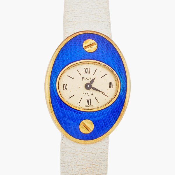 Piaget | Van Cleef & Arpels Reference 3763 | A yellow gold and enamel wristwatch, Circa 1970