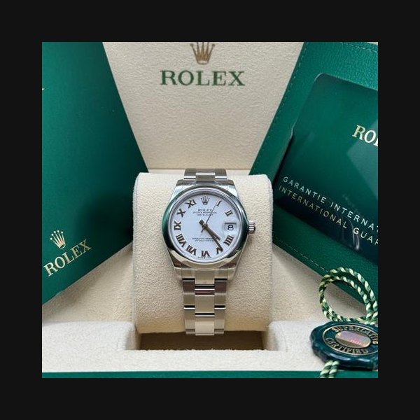 Rolex Rolex Datejust31 NEW 2024 White Roman Dial Stainless Steel Smooth Bezel Oyster Bracelet