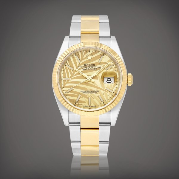 Rolex DateJust, Reference 126233 | A yellow gold and stainless steel wristwatch with date and bracelet, Circa 2021 | 勞力士  DateJust 型號126233 | 黃金及精鋼鏈帶腕錶，備日期顯示，約2021年製 · 126233