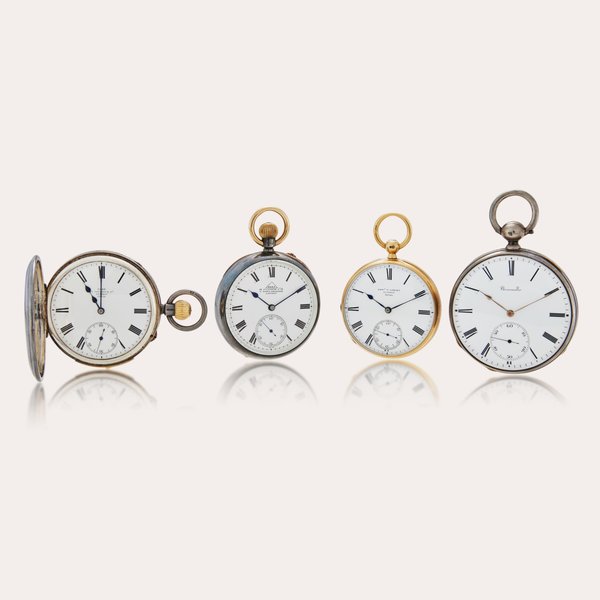 A group of four watches including a silver watch by Henry Capt, Geneva, two silver watches by Dent, London, and a yellow gold watch by Edward F. Ashley, London, Circa 1860 – 1897