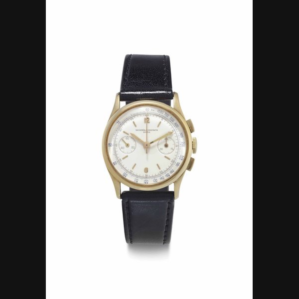 Vacheron Constantin Vacheron Constantin. A Fine 18k Gold Chronograph Wristwatch with Blue Tachometer Scale and 45-Minute Register SIGNED VACHERON & CONSTANTIN, GENÈVE, REF. 4072, MOVEMENT NO. 422'594, CASE NO. 267'369, MANUFACTURED IN 1940