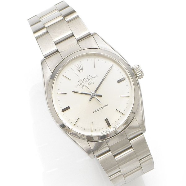 Rolex. A stainless steel automatic bracelet watch Air-King, Ref:5500, Serial rubbed, Movement No.279**, Circa 1958