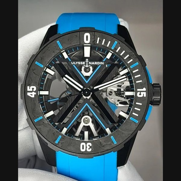 Ulysse Nardin 2025 Ulysse Nardin Diver X Skeleton Azure 44MM Skeleton Dial Rubber Strap (3723-170-2B/3A) · 3723-170-2B/3A