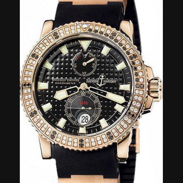Ulysse Nardin Marine 18K Rose Gold & Diamonds Men's Watch, Preowned-266-34-3A/92