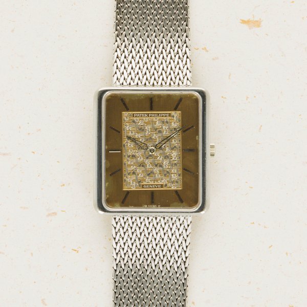 Patek Philippe Patek Philippe 3799 18k WG Engraved Dial Integrated Bracelet