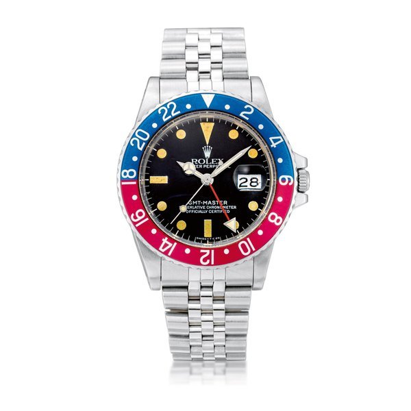 Rolex GMT-Master, Reference 16750 | A stainless steel dual time zone wristwatch with date and bracelet, Circa 1984 | 勞力士 GMT-Master 型號16750 | 精鋼兩地時間鏈帶腕錶，備日期顯示，約1984年製 · 16750