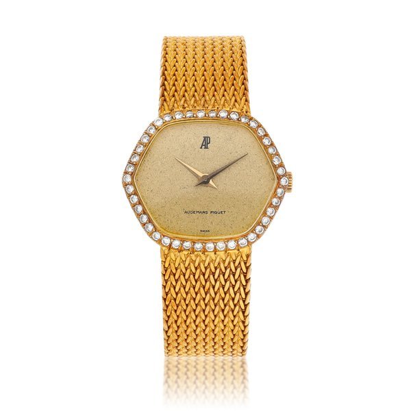 Audemars Piguet Audemars Piguet | A yellow gold and diamond-set bracelet watch, circa 1980 | 愛彼 | 黃金鑲鑽石鏈帶腕錶，約1980年製