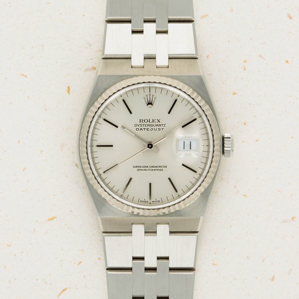Rolex Rolex Datejust Oysterquartz 17014 Silver Dial New Old Stock Box and Papers · 17014