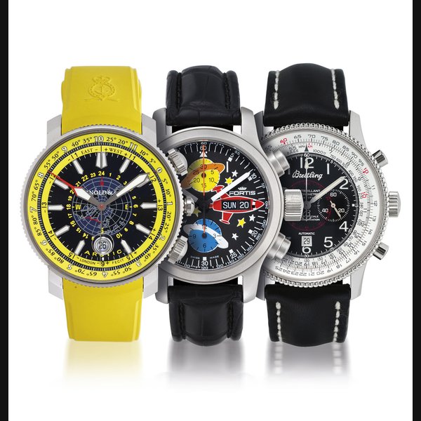 Breitling BREITLING, ARNOLD & SON, FORTIS SET OF THREE STAINLESS STEEL AUTOMATIC CHRONOGRAPH WRISTWATCHES WITH DATE DISPLAY CIRCA 2005, Price & Market Data