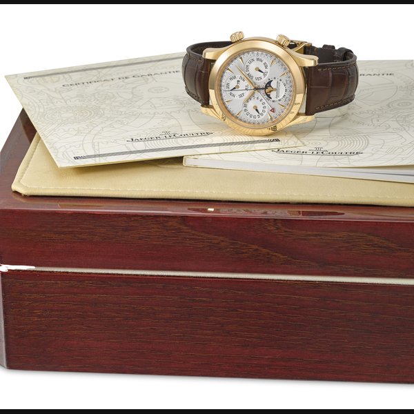Jaeger-LeCoultre. A fine 18K pink gold automatic perpetual calendar wristwatch with alarm, 24 hour indication and moon phases Signed Jaeger-LeCoultre, Grande Memovox, Master Control, No. 0250, Ref. 146.2.95, Movement No. 3’053’051, Circa 2001