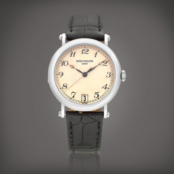 Patek Philippe Reference 5053 | A white gold wristwatch with date, Circa 2003 | 百達翡麗 | 型號5053 | 白金腕錶，備日期顯示，約2003年製 · 5053