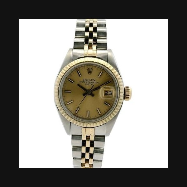 Rolex Lady-Datejust26mm Champagne Dial Two-Tone Watch Ref. 69173