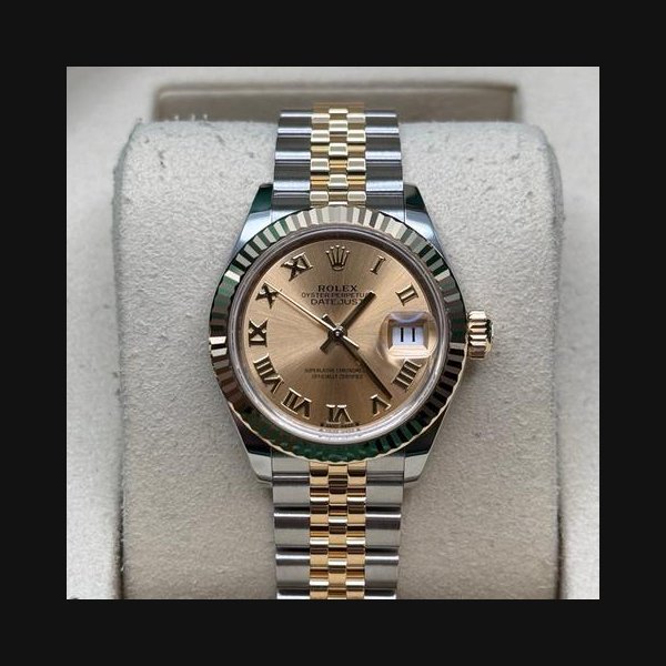 Rolex Rolex Lady-DatejustNEW 2026 Champagne Roman Dial Two Tone Yellow Gold Fluted Bezel Jubilee