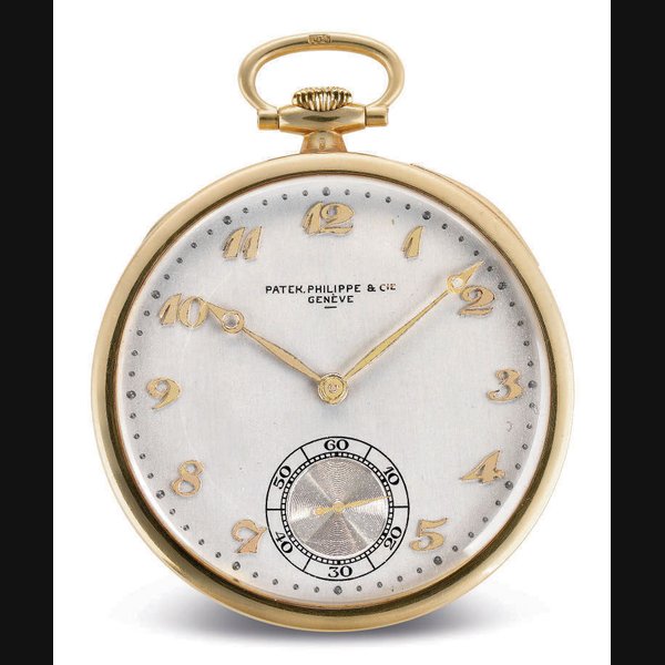 PATEK PHILIPPE. AN 18K GOLD OPENFACE KEYLESS LEVER POCKET WATCH SIGNED PATEK PHILIPPE & CIE, GENEVE, MOVEMENT NO. 818407, CASE NO. 415240, MANUFACTURED IN 1928