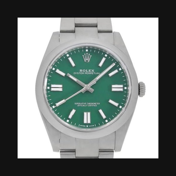 Rolex Oyster Perpetual41 124300 green Random Number USED mens