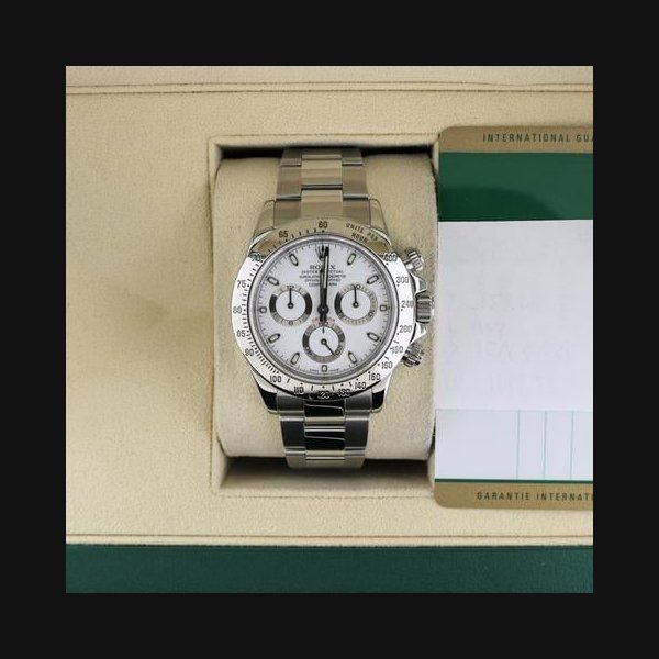 rolex Rolex Daytona2015 Daytona 116520 White APH Dial Blue Lume SS Oyster With Papers 40mm