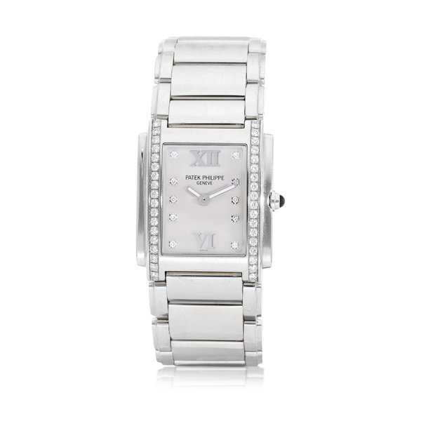 Patek Philippe Patek Philippe | Twenty~4, Reference 4910/10A, A stainless steel and diamond-set wristwatch with bracelet, Circa 2016 | 百達翡麗 | Twenty~4 型號4910/10A   精鋼鑲鑽石鏈帶腕錶，約2016年製 · 4910/10A