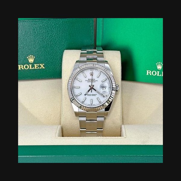 Rolex Rolex DatejustMint 2024 41mm White Index Dial Oyster 126334-0009