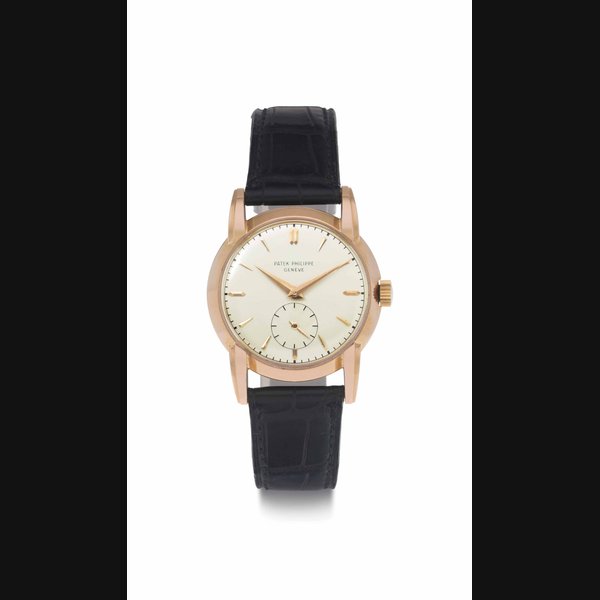 Patek Philippe. A Fine and Rare 18k Pink Gold Wristwatch with Unusual Lugs SIGNED PATEK PHILIPPE, GENEVE, REF. 2429, MOVEMENT NO. 952'650, CASE NO. 421'650, MANUFACTURED IN 1949