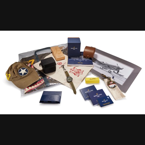 Breitling Reference M17315 Aviator 8 Automatic 41 Curtiss Warhawk | A DLC-coated stainless steel wristwatch with date, and memorabilia, Circa 2019, Price & Market Data