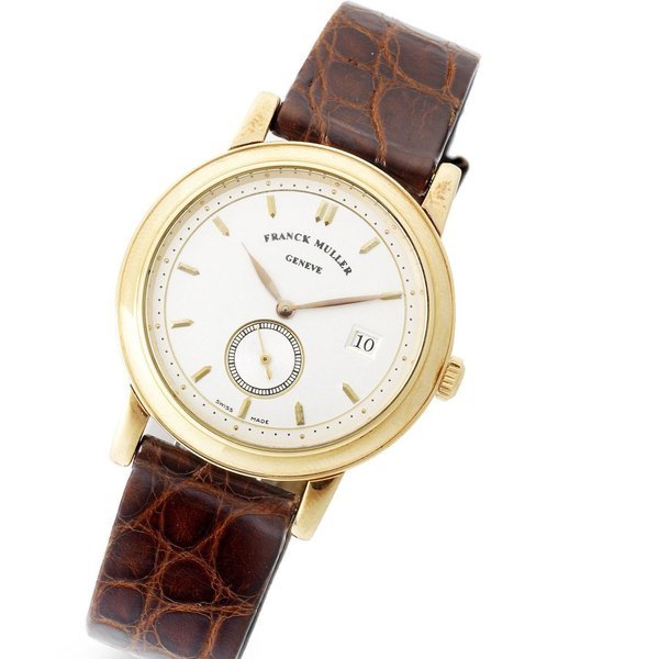 Franck Muller Franck Muller. An 18ct gold manual wind calendar wristwatch Ref:2000 M, No.02, Circa 2000