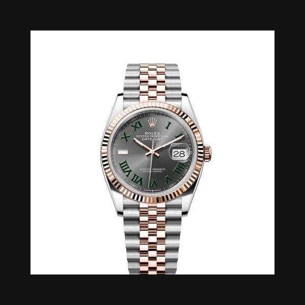 Rolex Rolex Datejust36 Wimbledon Dial Two Tone Everose Gold Fluted Bezel Jubilee Bracelet