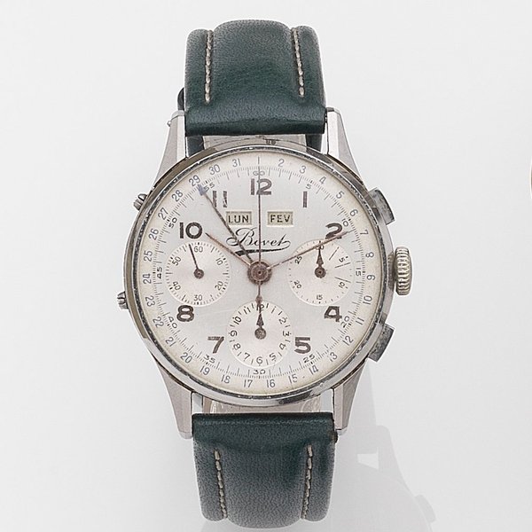 Bovet. A stainless steel manual wind calendar chronograph wristwatch Circa 1955
