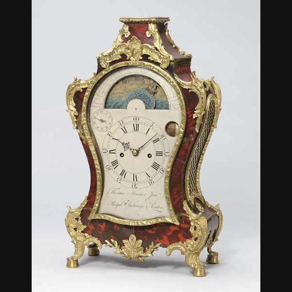 A George III tortoiseshell and gilt-metal mounted striking table clock with lunar and tidal indications THOMAS HUNTER JUNIOR, LONDON. CIRCA 1790