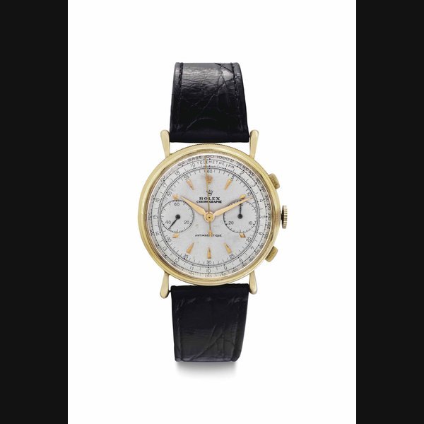 Rolex Rolex. An 18k Pink Gold Chronograph Wristwatch SIGNED ROLEX, CHRONOGRAPH, ANTI-MAGNETIC, REF. 4062, CIRCA 1950