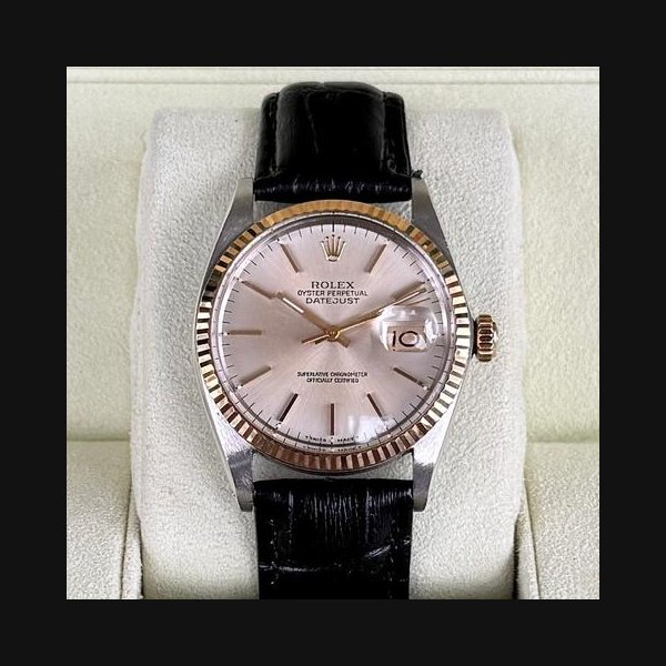Rolex Datejust36 1983 Rolex DateJust Two-Tone Sharp Fluted Gold Bezel 36mm Ref. 16013