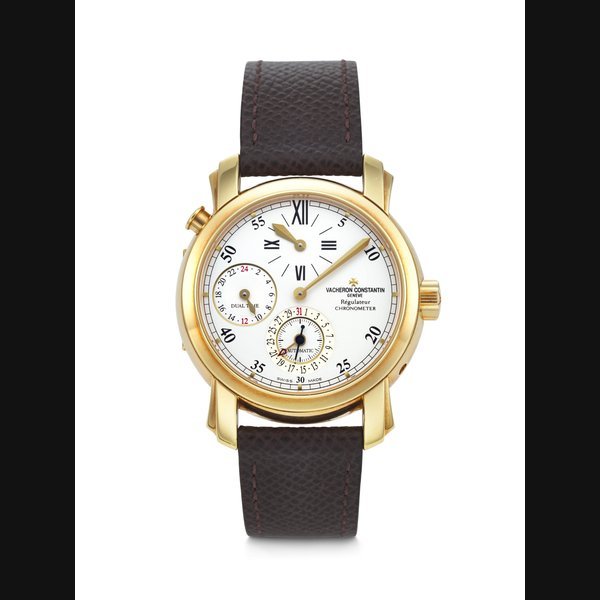 Vacheron Constantin VACHERON CONSTANTIN, YELLOW GOLD DUAL TIME REGULATOR OFFICER CASE 'MALTE' WITH DATE, REF. 42005