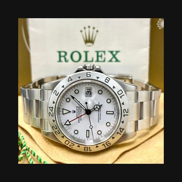 Rolex Rolex Explorer II16570 40MM Polar White Dial Box + Papers