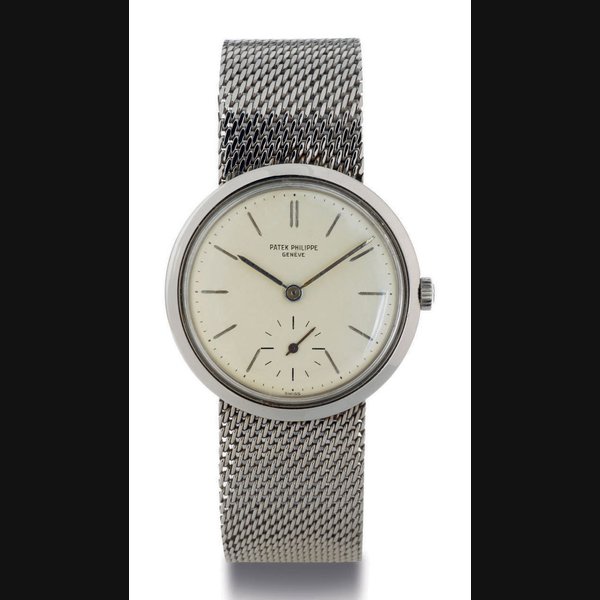 PATEK PHILIPPE. A STAINLESS STEEL WRISTWATCH WITH BRACELET SIGNED PATEK PHILIPPE, GENEVE, MOVEMENT NO. 728553, CASE NO. 2605983, REF. 3418, MANUFACTURED IN 1959