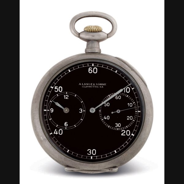 A. LANGE & SÖHNE. A SILVER KEYLESS LEVER OPENFACE WATCH WITH REGULATOR DIAL SIGNED A. LANGE & SÖHNE, CASE AND MOVEMENT NO. 352359, CIRCA 1949