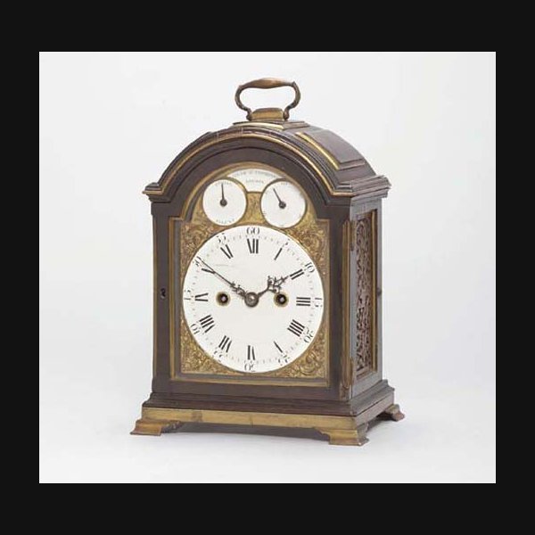 A George III small ebonised fruitwood striking table clock ALLAM & CLEMENTS, LONDON. CIRCA 1785
