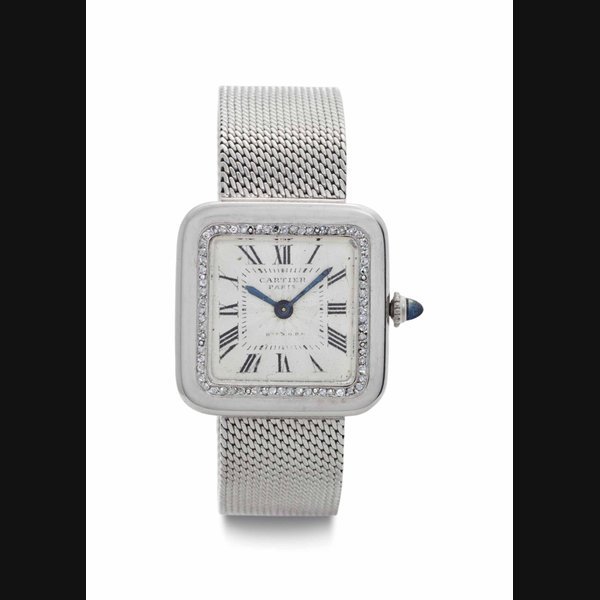 Cartier Cartier. A Rare Platinum and Diamond-set Square-shaped Wristwatch SIGNED CARTIER, PARIS, CARRÉ MODEL, NO. 9903, CIRCA 1920