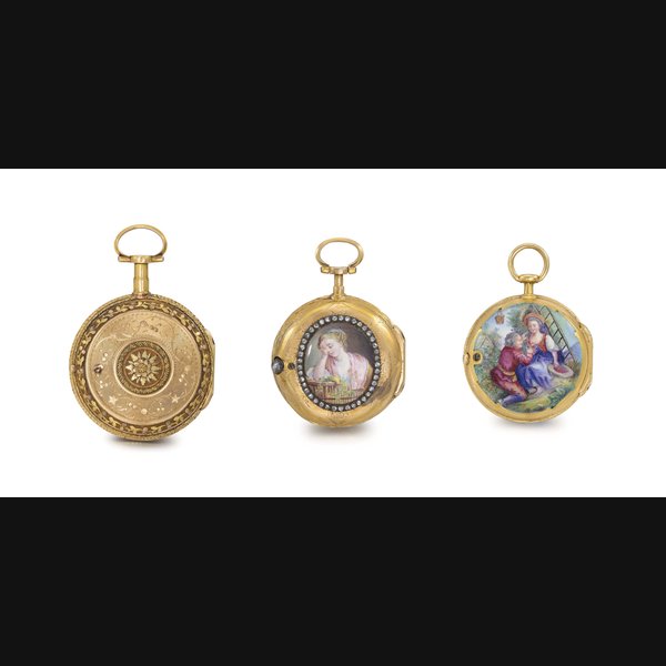 Duchêne, Vaillant, Swiss. A lot of three 18K gold openface kewyound watches SIGNED DUCHÊNE & COMP., NO. 13463, VAILLANT À PARIS, NO. 3123, AND UNSIGNED, BETWEEN 1780 AND 1800