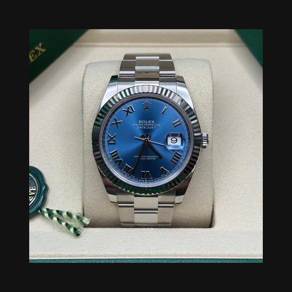 Rolex Datejust41 NEW 2026 Blue Roman Dial Stainless Steel Fluted Bezel Oyster Bracelet Ref. 126334
