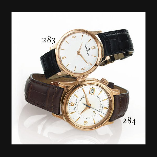 Jaeger-Lecoultre JAEGER-LECOULTRE. AN OVERSIZED 18K PINK GOLD AUTOMATIC WRISTWATCH WITH ALARM, CENTER SECONDS AND DATE SIGNED JAEGER-LECOULTRE, MASTER CONTROL-1000 HOURS REVEIL, NO. 175, REF. 141.2.97. CIRCA 2000