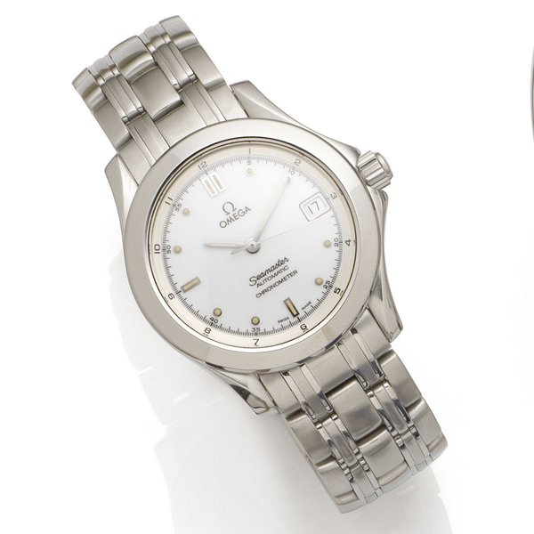 Omega. A stainless steel automatic calendar bracelet watch Seamaster, Ref:168.1501, Case & Movement No.49614034, Circa 2000