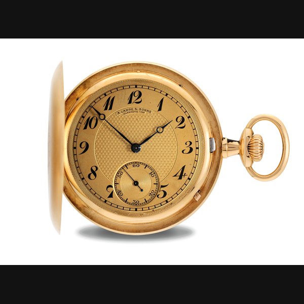 A. LANGE & SOHNE. A FINE 14K PINK GOLD HUNTER CASE KEYLESS LEVER WATCH WITH QUALITY 1A MOVEMENT SIGNED A. LANGE & SÖHNE, GLASHÜTTE DRESDEN, NO. 80'750, CIRCA 1920