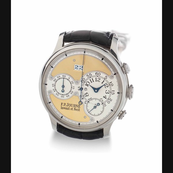 F. P. Journe. A Very Fine and Rare Platinum Automatic Flyback Chronograph Wristwatch with Date SIGNED F.P. JOURNE, INVENIT ET FECIT, OCTA CHRONOGRAPHE MODEL, NO. 046-02C, CIRCA 2002