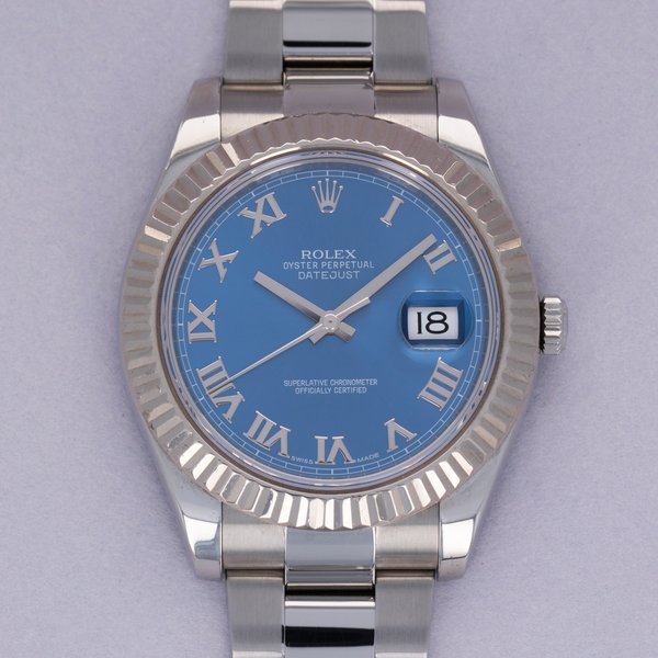 Rolex Rolex Datejust II 116334 Blue Roman Dial with Guarantee