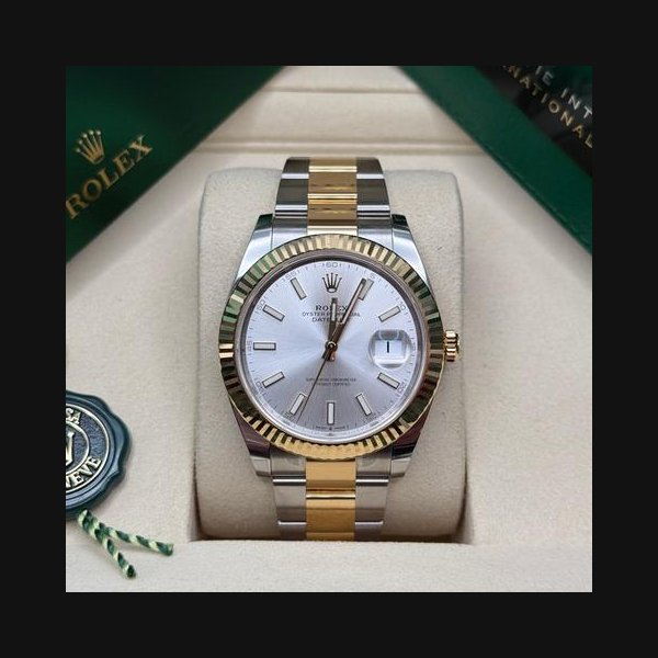 Rolex Datejust41 NEW 2026 Silver Index Dial Two Tone Yellow Gold Fluted Oyster Bracelet Ref. 126333