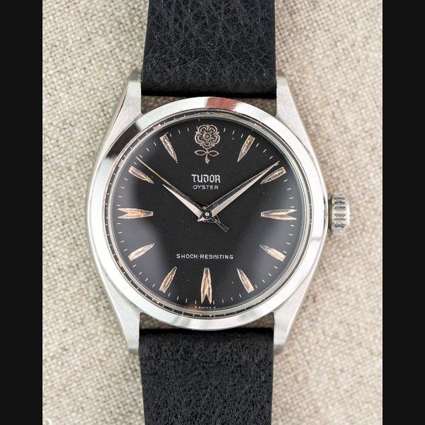 Gauthier 1962 Vintage Tudor Oyster Shock-Resisting Ref. 7934 - Matte Black 'Big Rose' Dial Ref. G1014