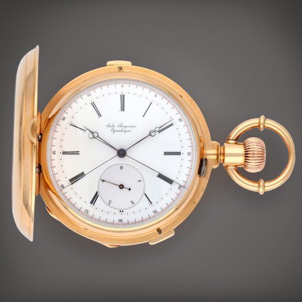 Jules Jürgensen A yellow gold hunting cased split second chronograph watch with 1/5 sub counter and  lever escapement | Circa 1880