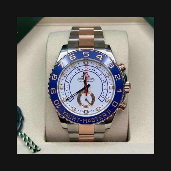 Rolex Yacht-Master IITwo Tone Rose Gold 116681 44MM Ceramic Bezel White Dial Complete Set 2017