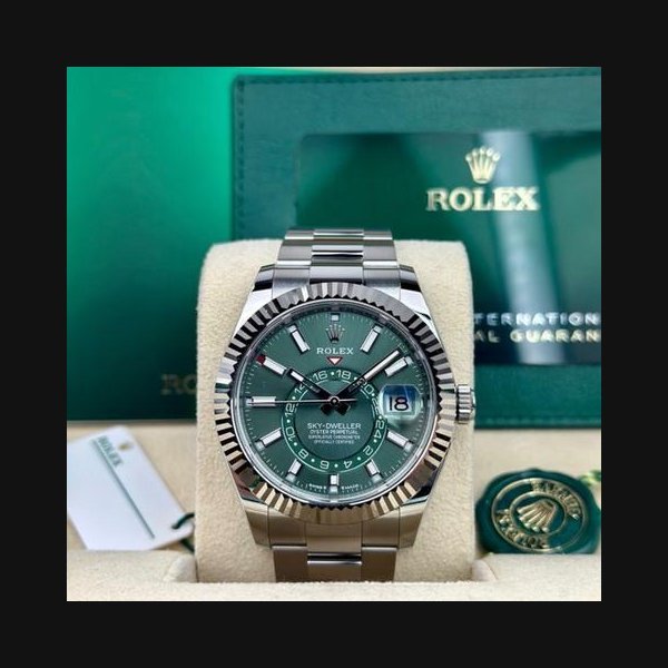 Rolex Rolex Sky-Dweller42mm UNWORN 2026 Mint Green Index Fluted Oyster 336934