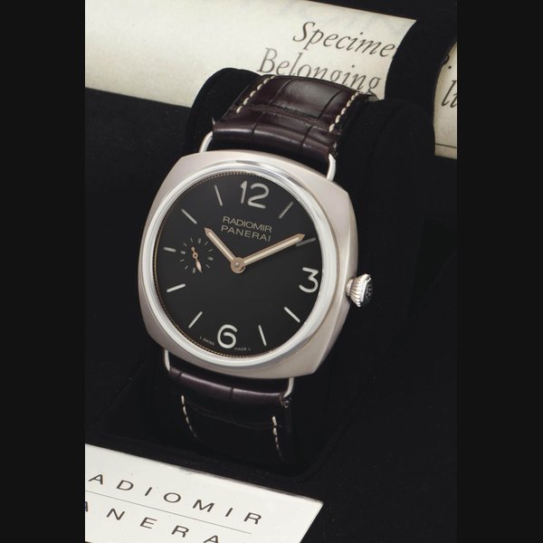 Panerai. A Fine Limited Edition Titanium Wristwatch SIGNED OFFICINE PANERAI, RADIOMIR, FIRENZE 1860, NO. K147/150, REF. OP 6738, CASE NO. BB 1308729, PAM 00309, CIRCA 2009